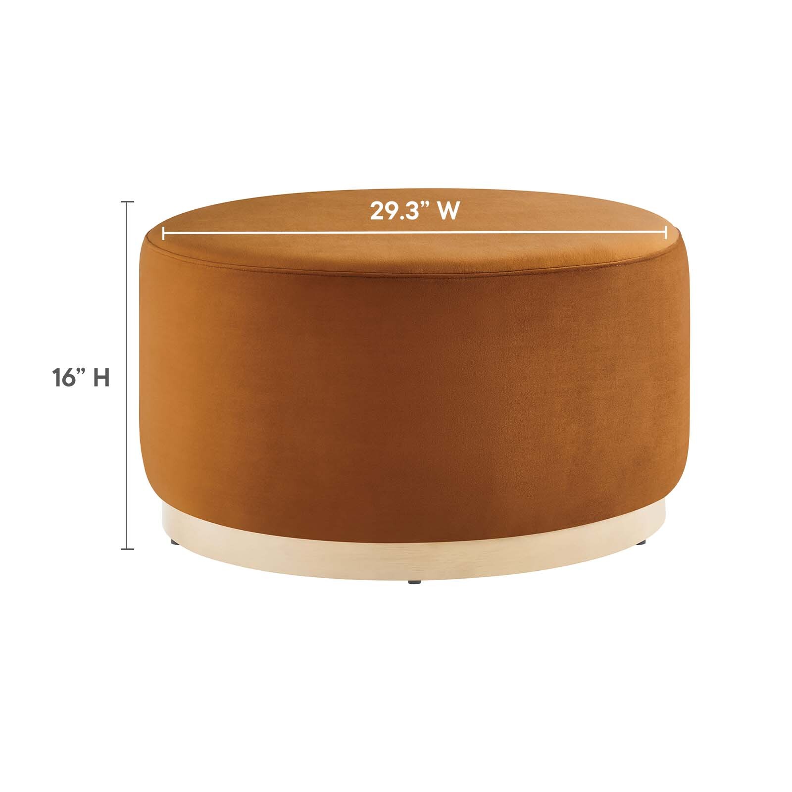 Modway Large 29" Round Performance Velvet Upholstered Ottoman