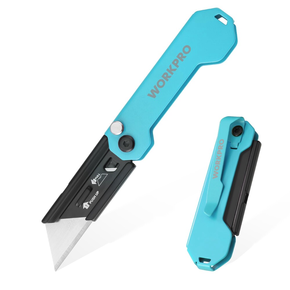 WORKPRO Folding Utility Knife Mini Box Cutter Quick Change Blade EDC Razor Knife
