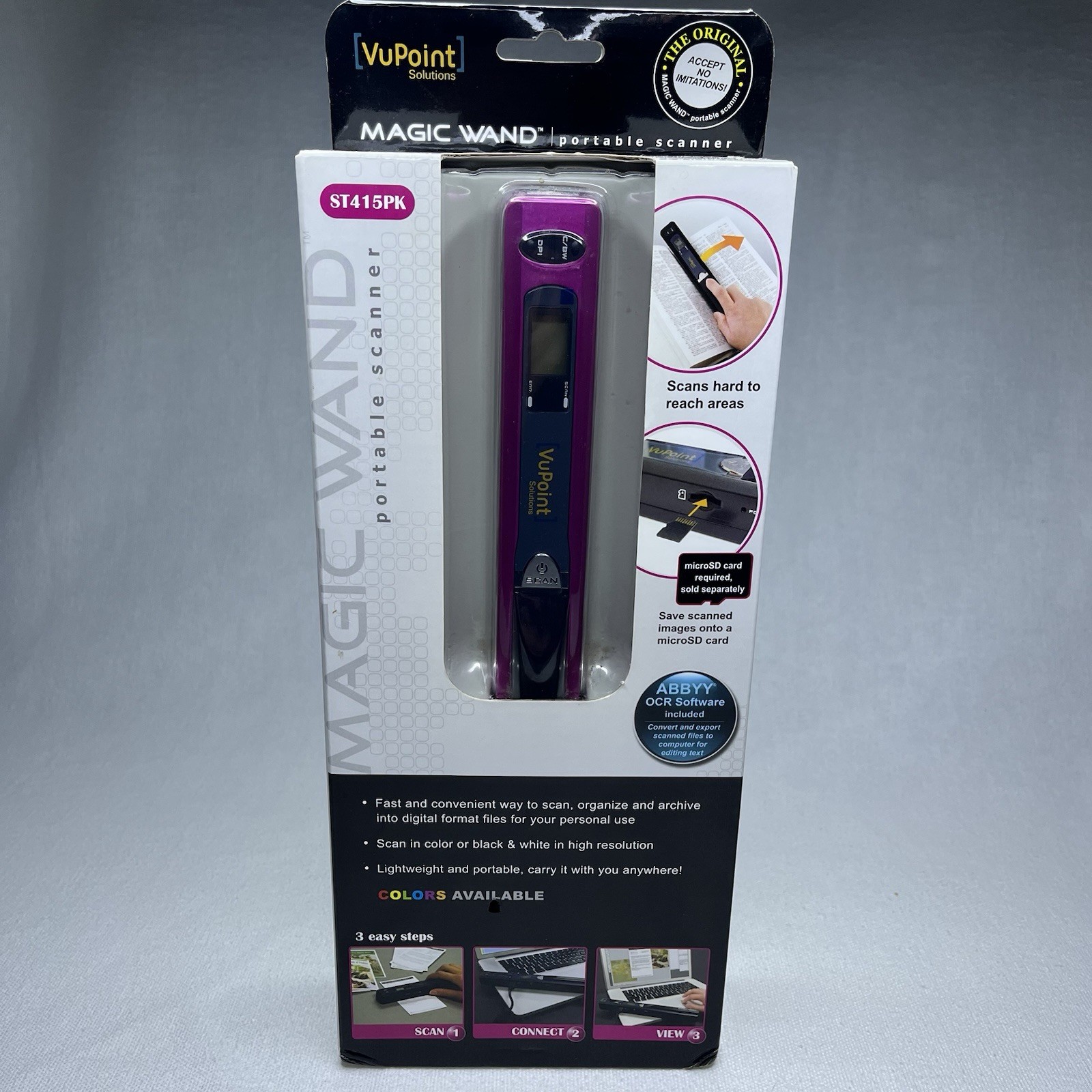 Vu Point Magic Wand Hand Held Scanner St415pk New In Box Hard To Find Pink Color