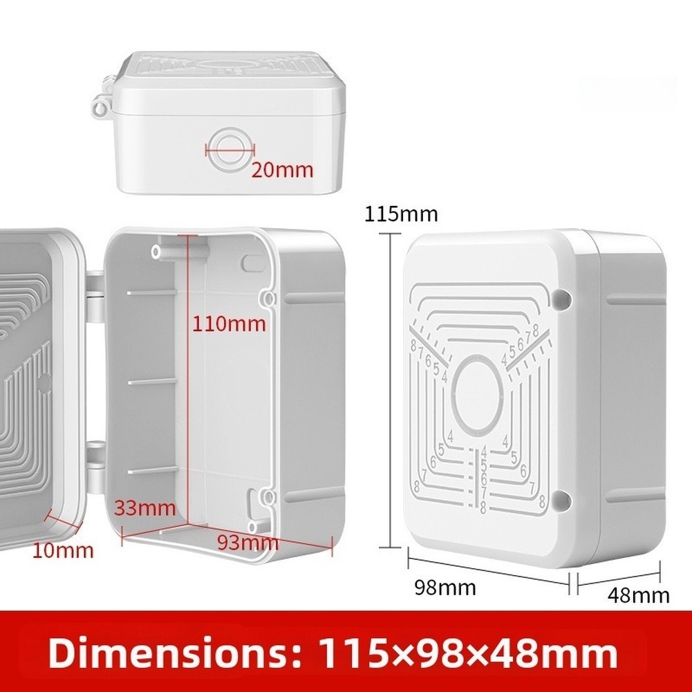 White ABS Waterproof Box for Camera Power Supply and Network Cables For Outdoor