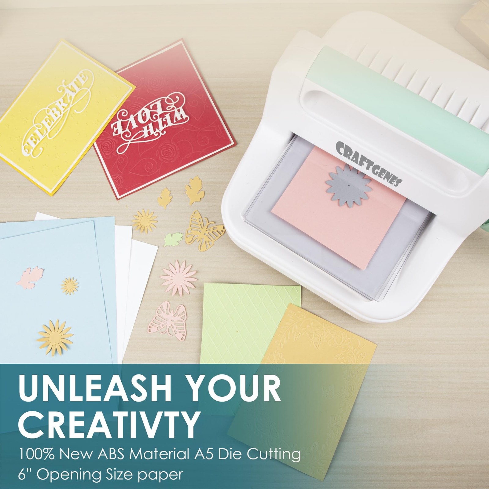 Manual Die Cutting Machine, Embossing Machine 6'' Opening Size for Cardmaking...