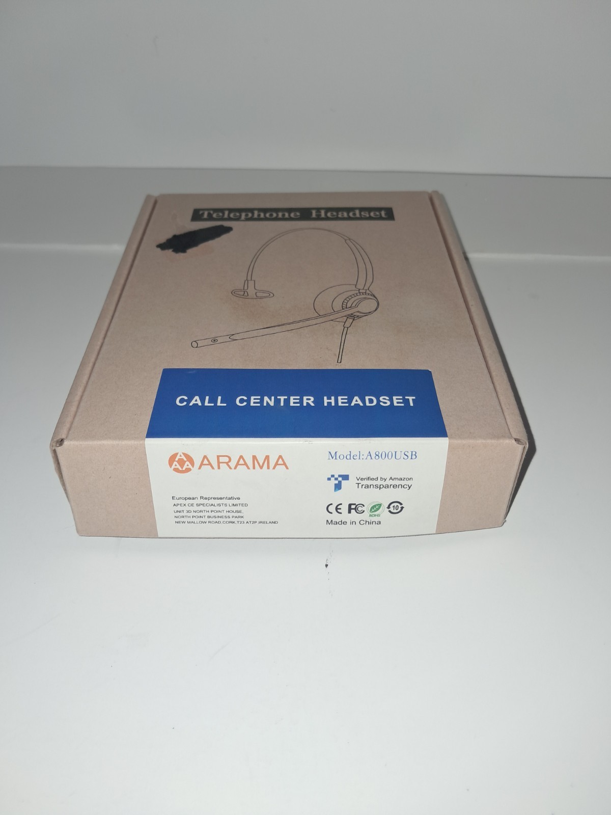 New! Arama Telephone Headset w/Microphone - A800USB
