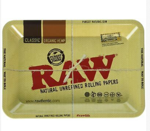 RAW "MINI" Rolling TRAY Vintage Style Metal Small Rolling Tray 7 x 5 Authentic