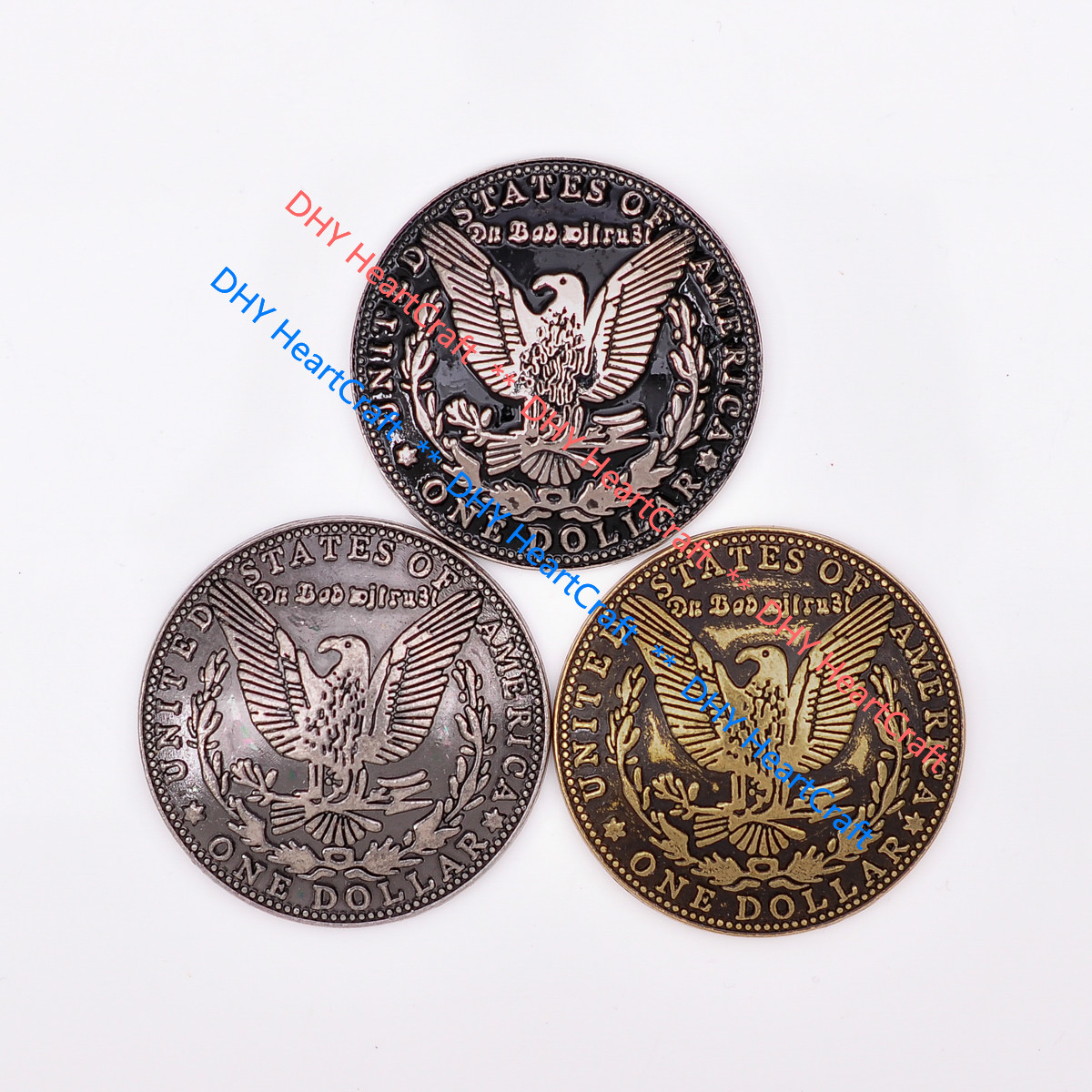 10X Silver Morgan Dollar Eagle Replica Coin Leathercraft Conchos Screwback 38MM