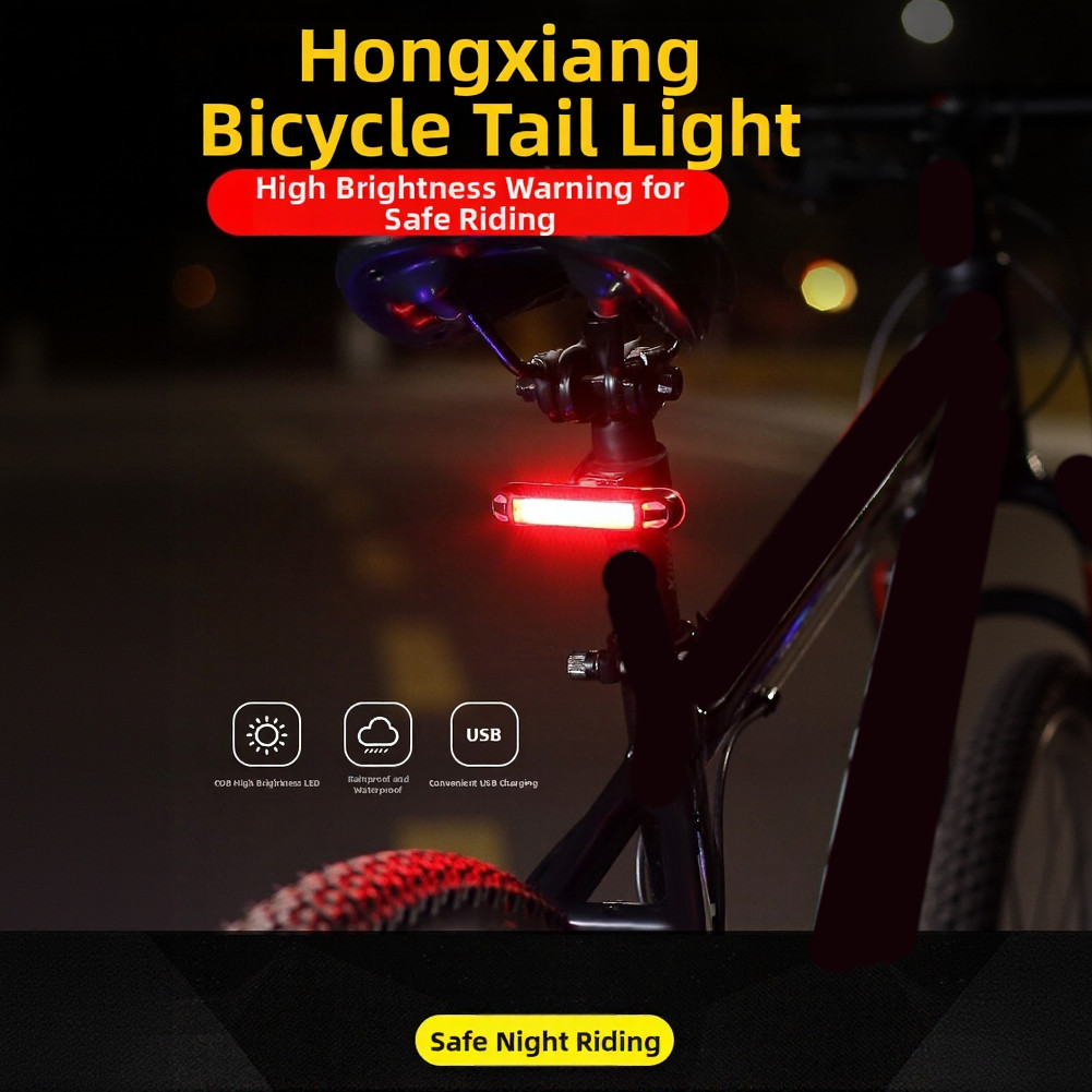 Dual Color USB Rechargeable Bicycle Taillight 10.7 x 8.2 x 3.1 cm Plastic Body