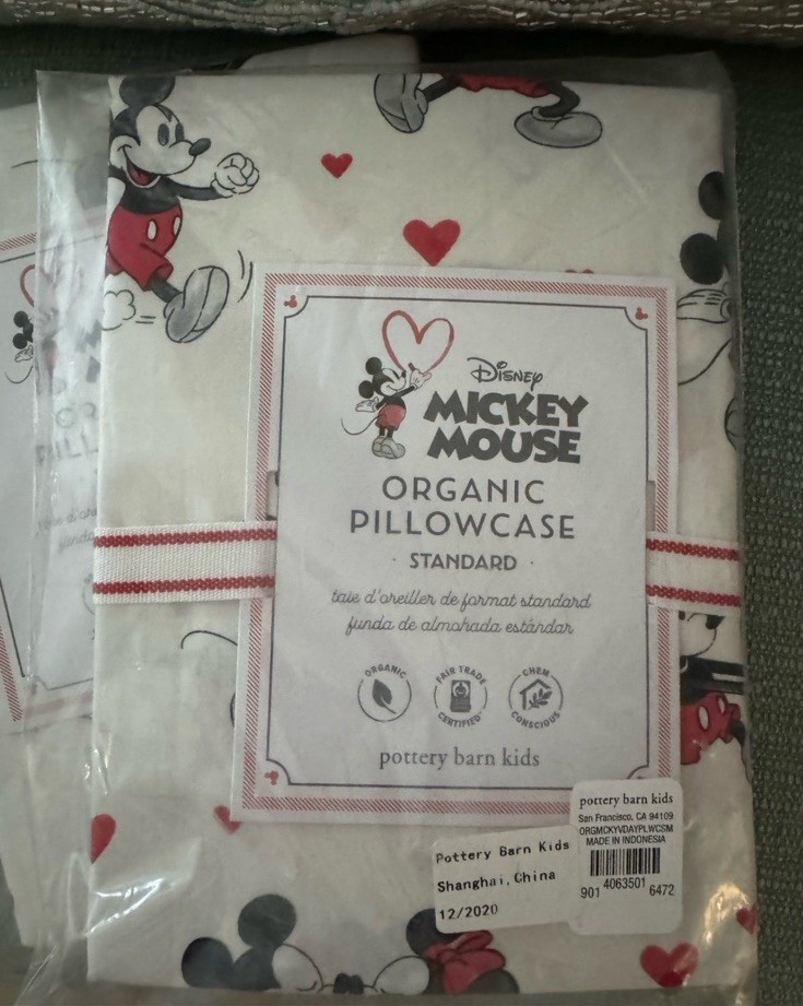 Pottery Barn Kids ~MICKEY MOUSE VALENTINE~ PILLOWCASE ~ MINNIE Hearts LOVE
