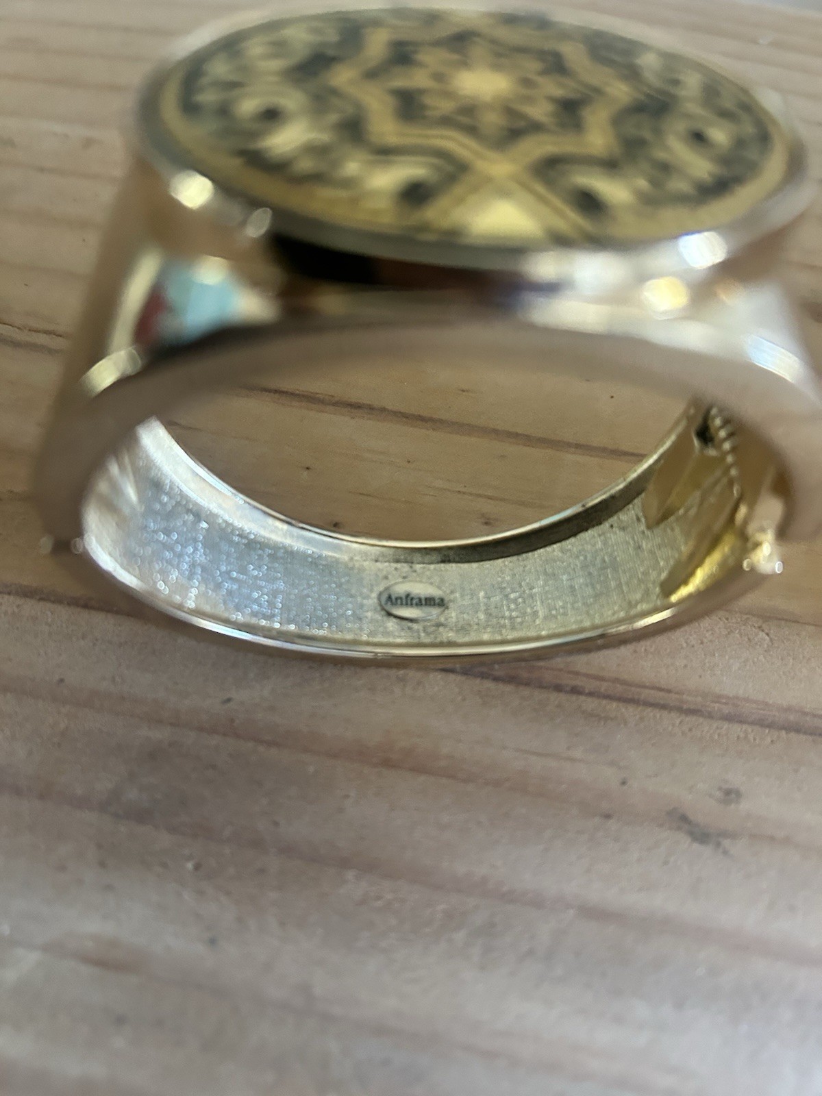 ANFRAMA Damascene Handcrafted Hinged Clamper Bracelet