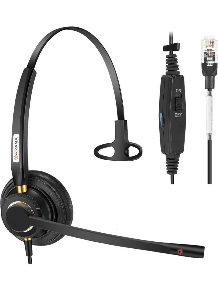 Telephone Headset A800S2 Call Center Office Noise Canceling Corded RJ9 Shoretel