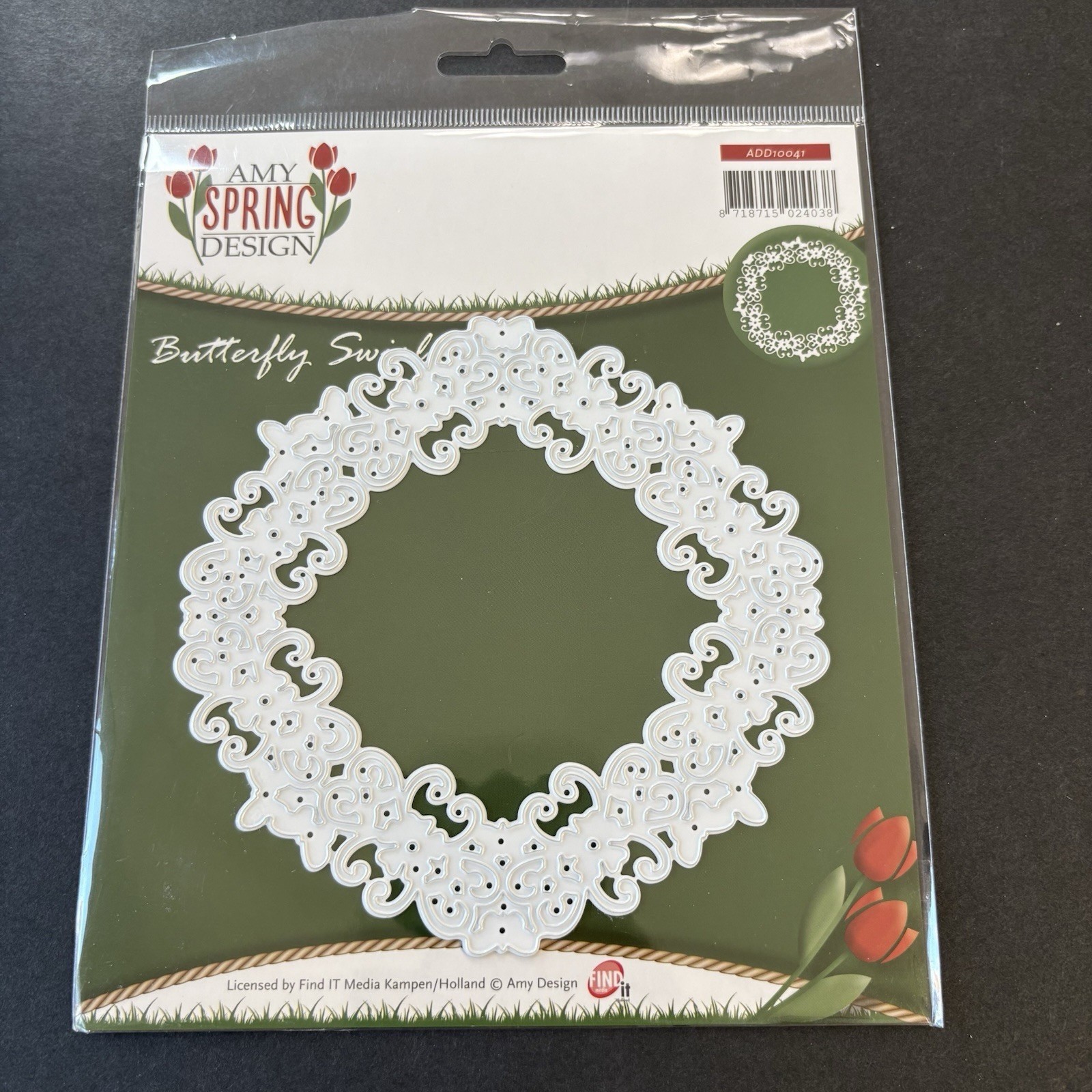 Find It Amy Butterfly Swirls Frame 5-1/8x5-1/8 New Metal Cutting Dies Spring
