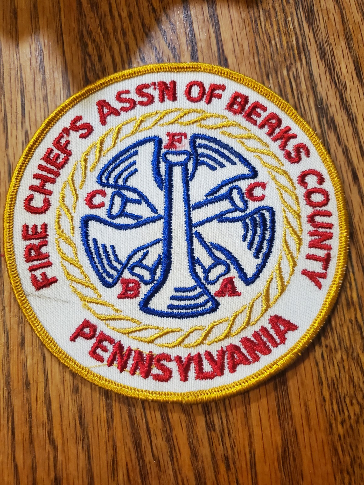 Vintage Fire Chiefs Ass'n of Berks County, Pennsylvania patch.