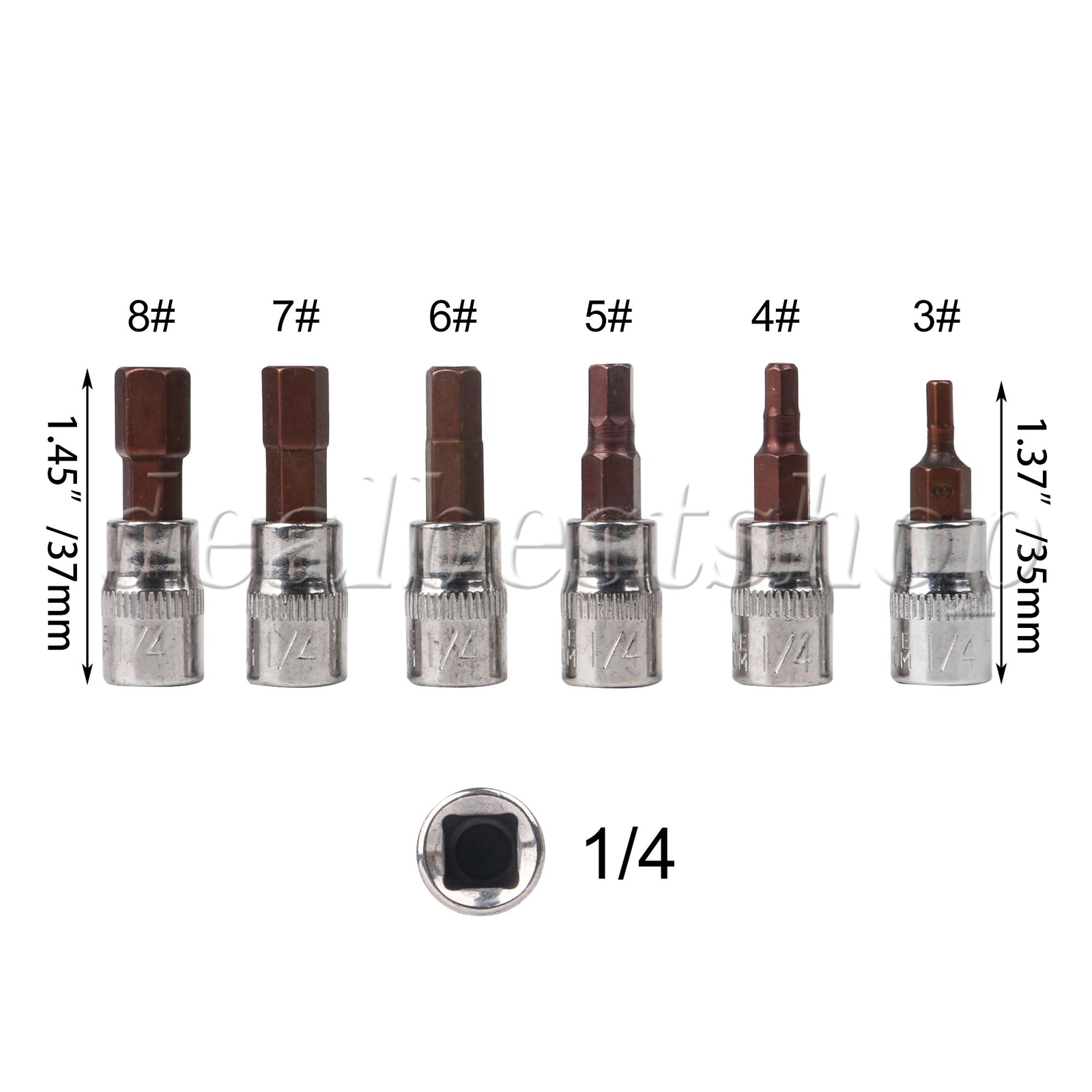 S2 Alloy Steel Allen Key Drive Metric Hex Bit Socket HW3 HW4 HW5 HW6 HW7 HW8