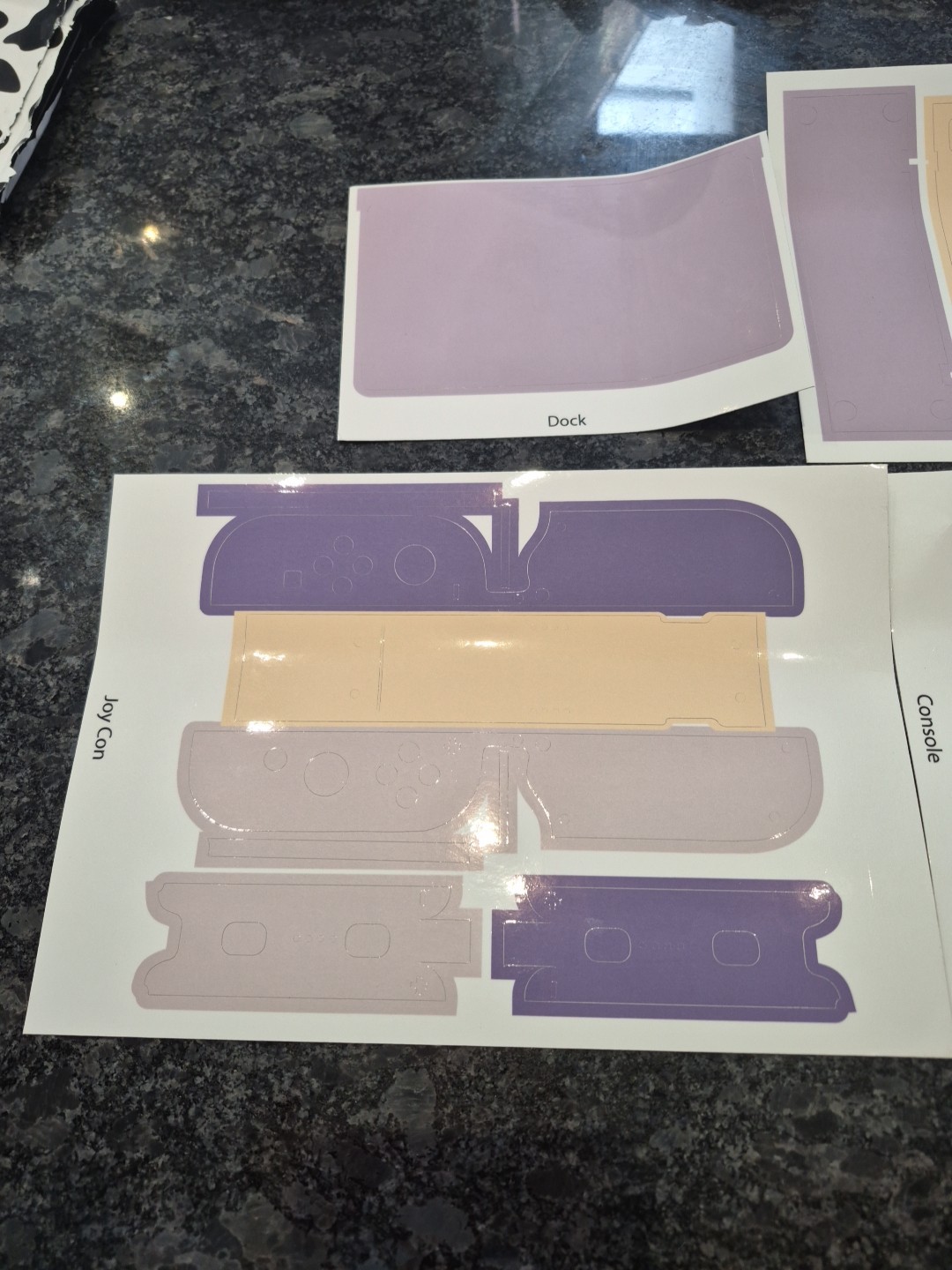 Nintendo Switch Skin Set Purple Yellow Gray