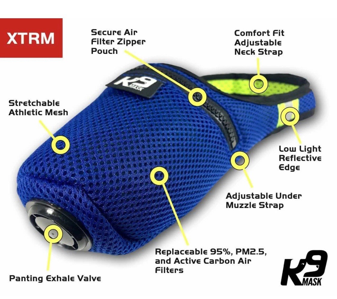 Extreme Breathe Premium Dog Air Filter Mask with Refills (Sizes M & L)