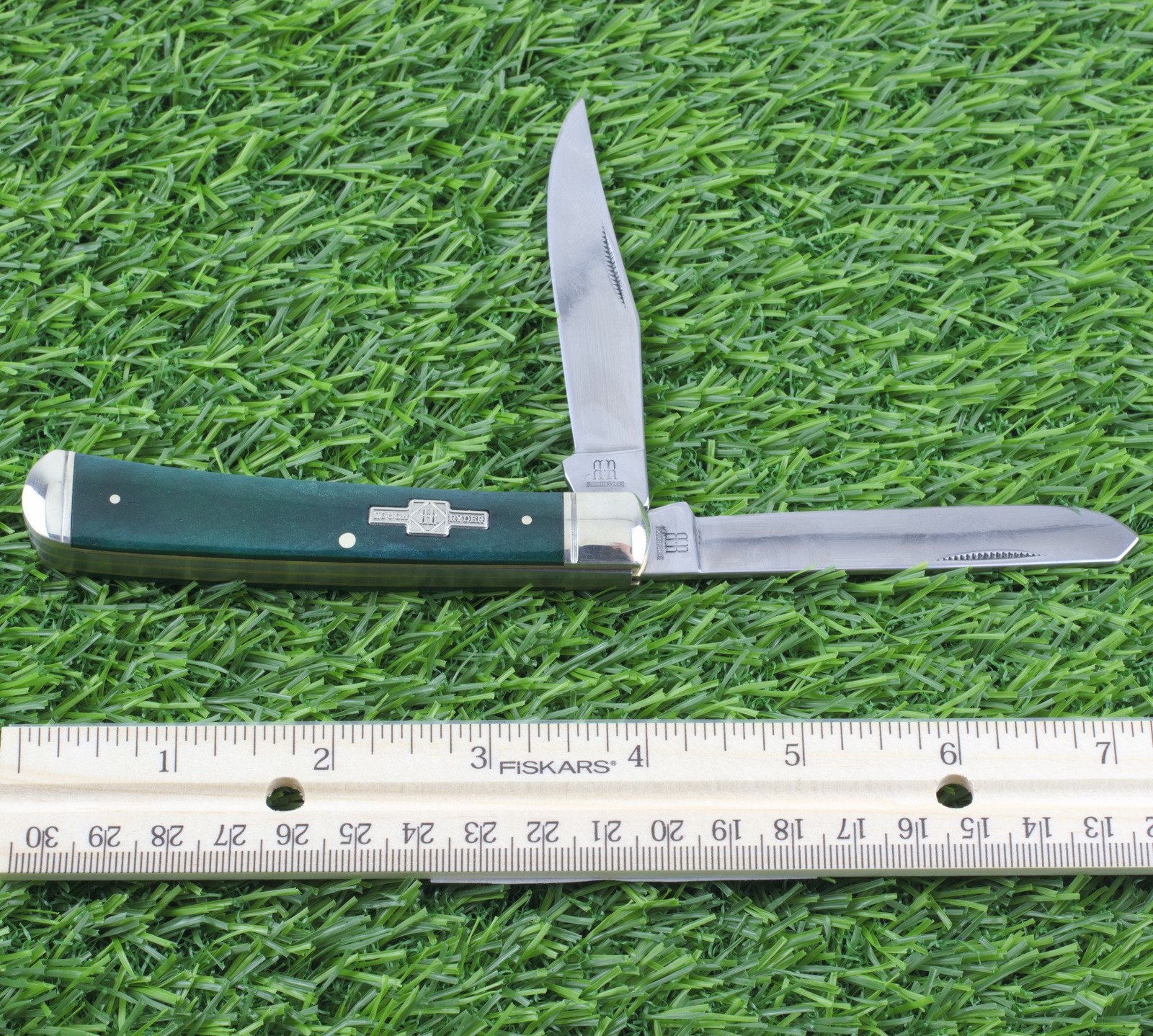 Rough Rider Turquoise Smooth Bone Trapper Pocket Knife RR1253 2 Folding Blades