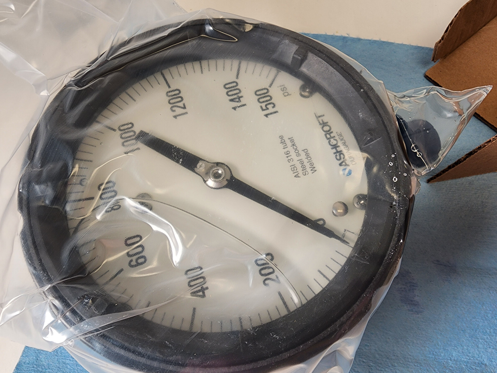 LEAKING Ashcroft 451279RSL04L1500 Duragauge Pressure Gauge 4.5" Dia. 1500 PSI