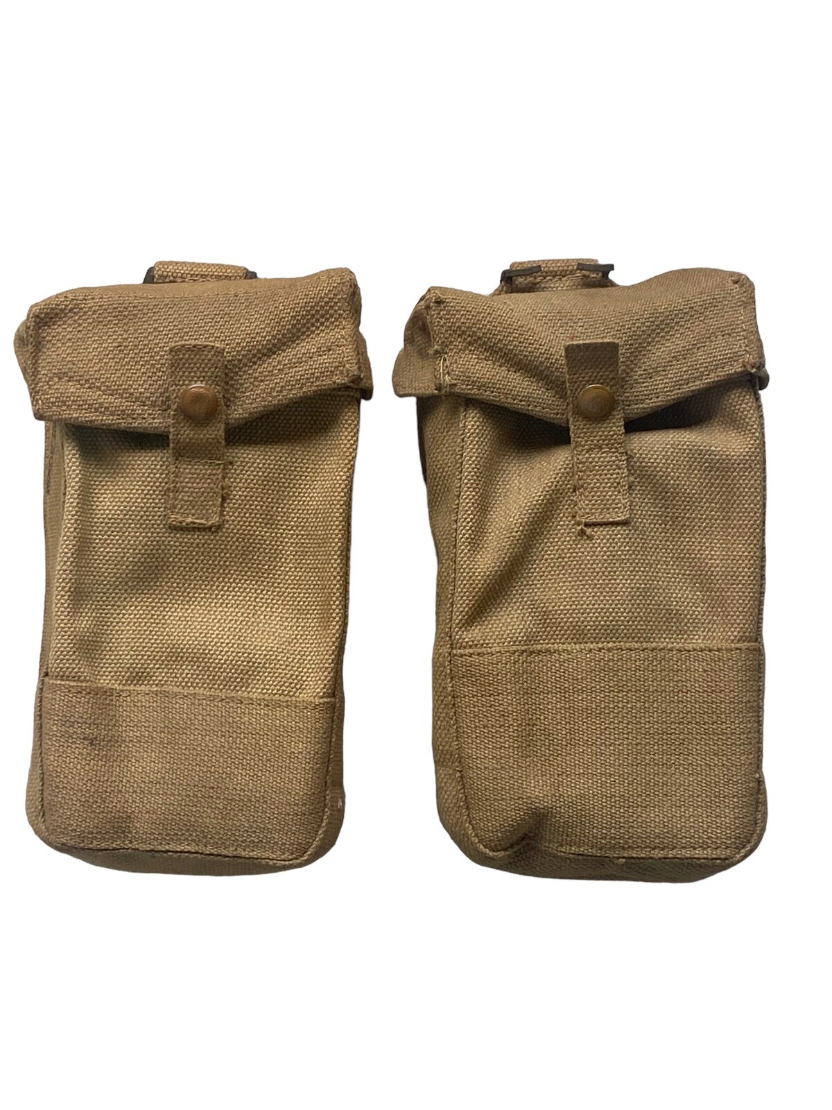 1941 WW2 British Army Canvas Webbing Ammo Mag Khaki M.W.&S Pouch Set Of 2