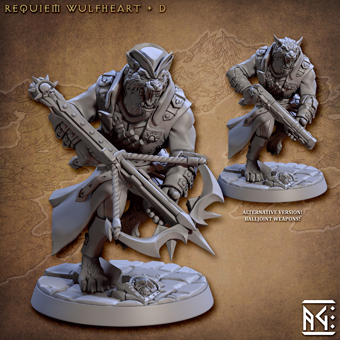 Wolfen D - Werewolf - Artisan Guild - Fantasy D&D Miniature