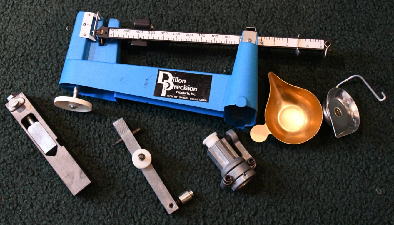 DILLON PRECISION RELOADING EQUIPMENT PARTS COLLECTION 4 PIECES INCLUDING A SCALE