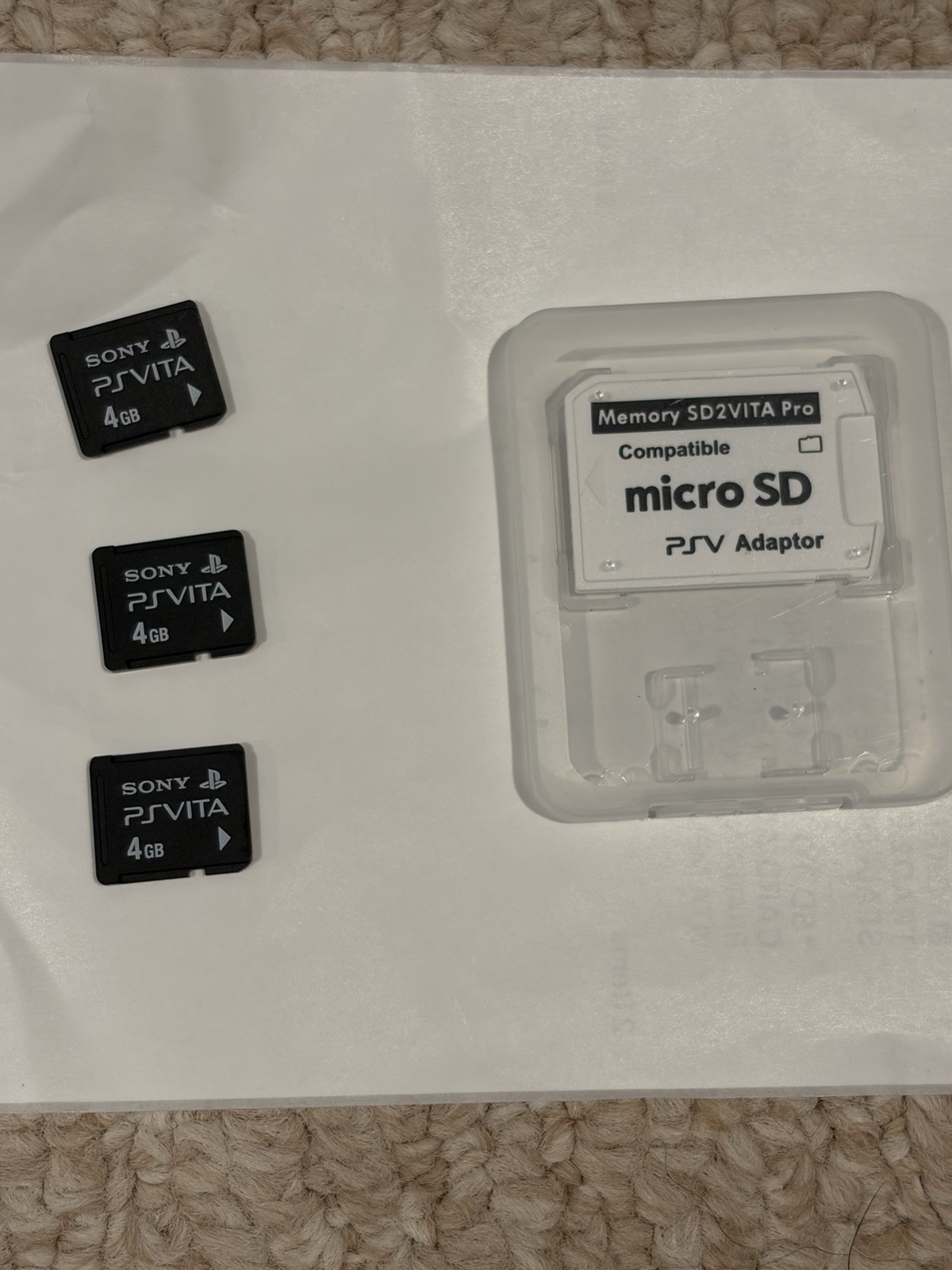 PSP Vita Memory cards and adapter! Bundled!