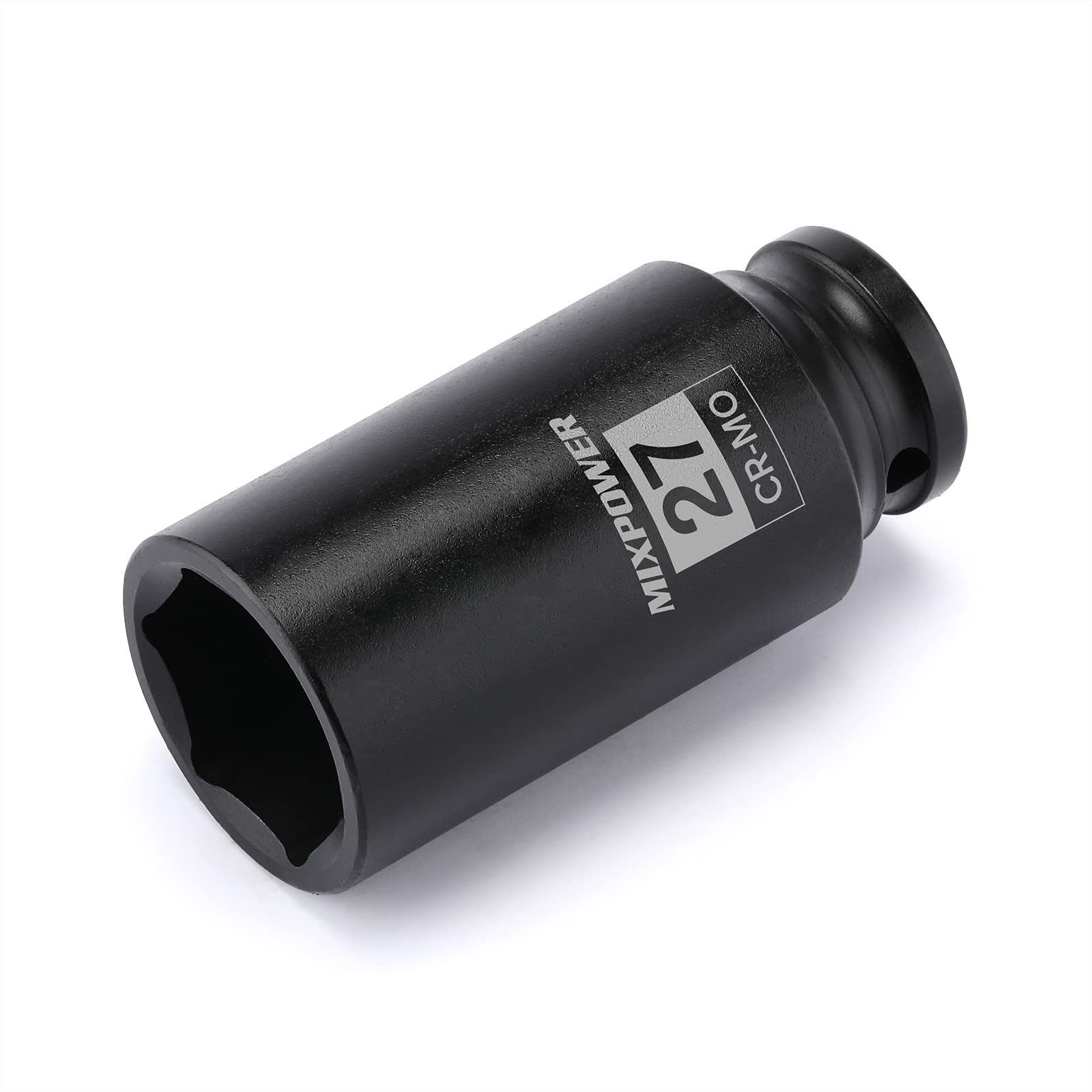 1/2" Dr. x 27 mm Deep 6 PT Impact Socket, CR-MO, 1/2-inch Drive 27mm