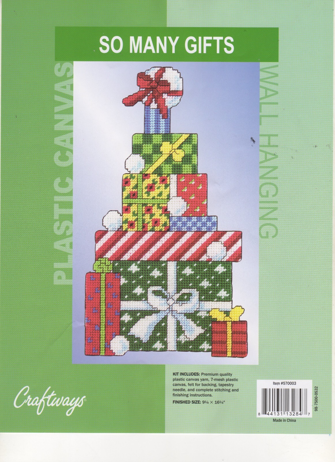 SO MANY GIFTS WALL HANGING   plastic canvas  PATTERN (#TF0614)