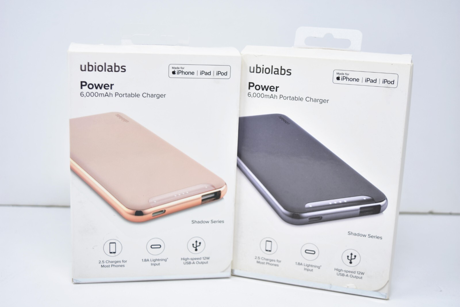 Ubio Labs Shadow Series MFi-Certified 6000mAh Portable Power Bank iPad iPhone
