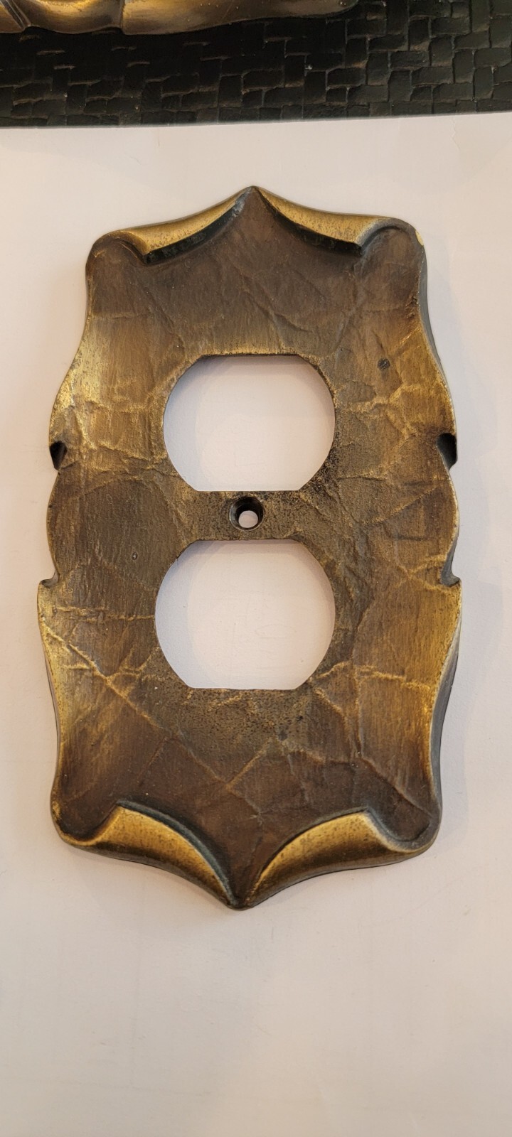 Amerock Carriage House Electric Outlet Cover Plate Antique Brass Look, Vintage