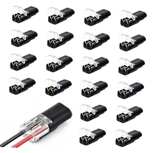 20PCS Low Voltage Wire Connector,Double Wire Plug in Connector with 20 Pcs