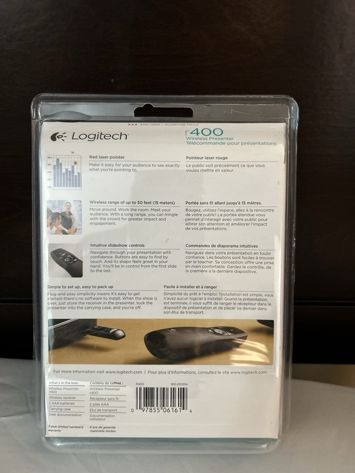 New Logitech Wireless Presenter R400, Wireless Presentation Remote Clicker/Laser