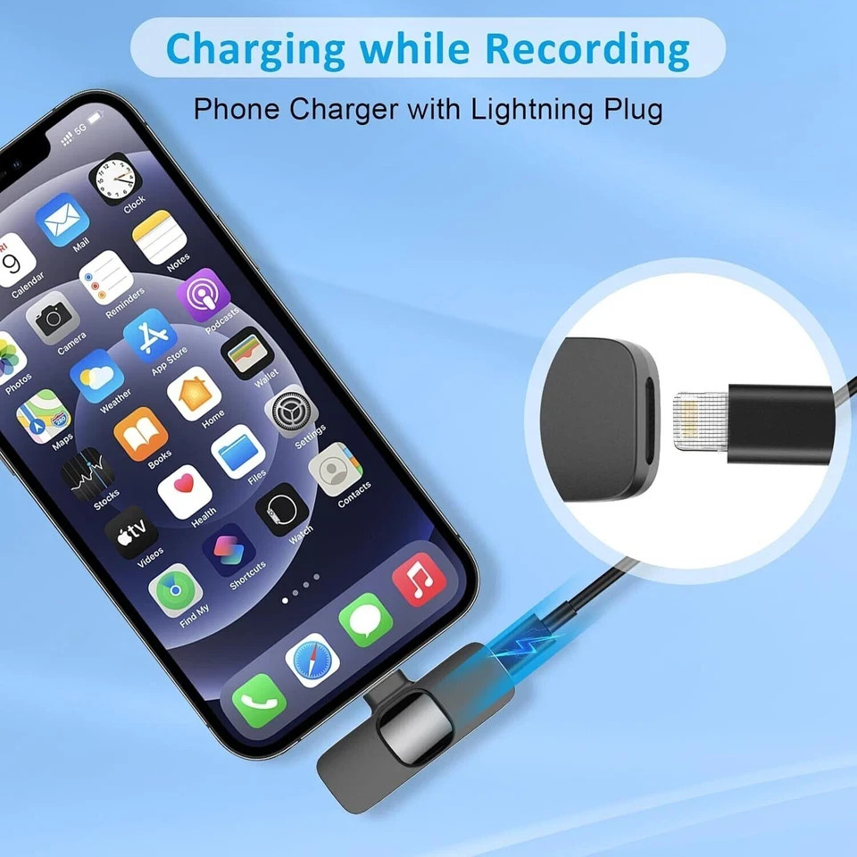 Lavalier Microphone Wireless Audio Video Recording Mini Mic For Android / iPhone