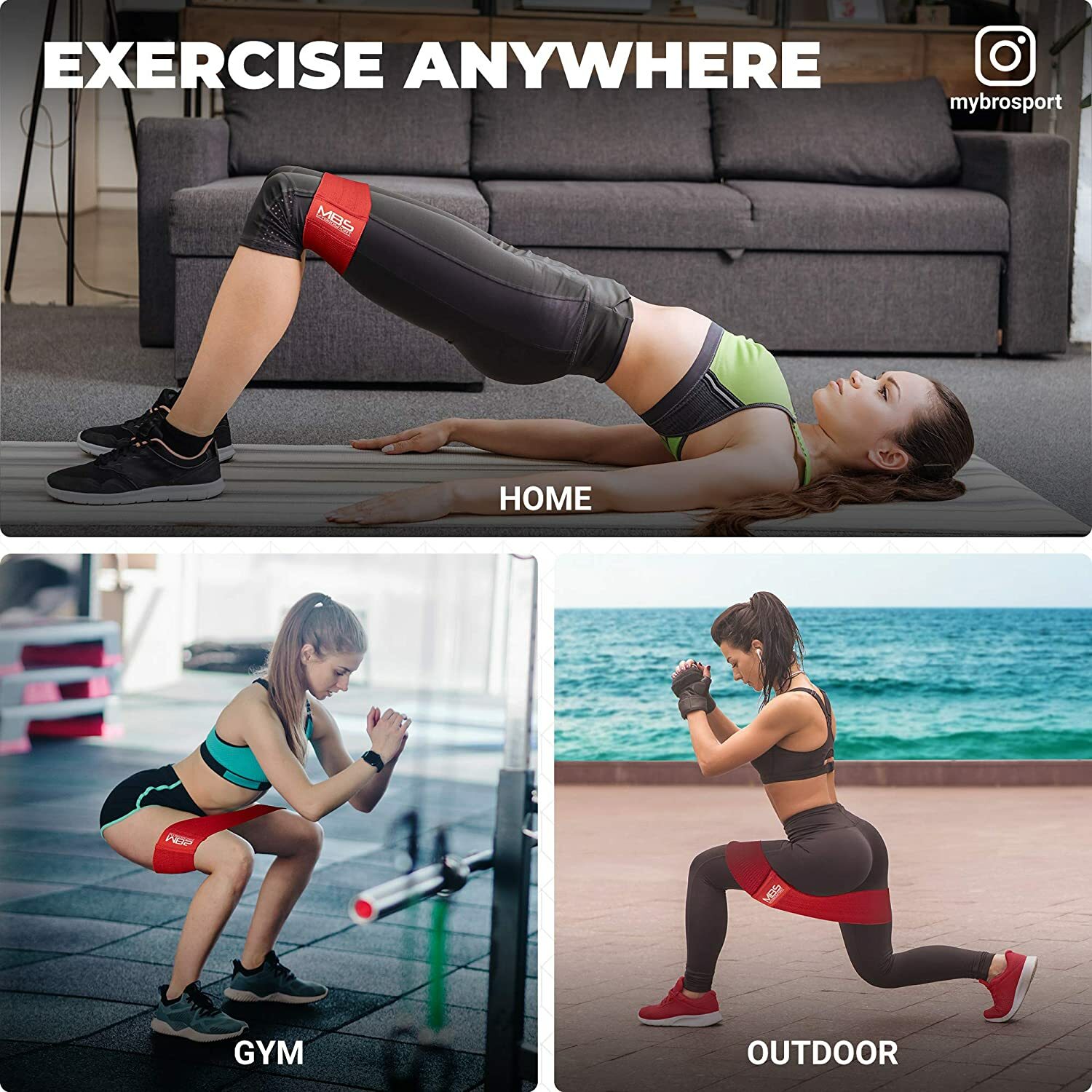Booty Bands RED - Hip Bands - Leg Bands - Glute Bands - Resistance Hip Bands