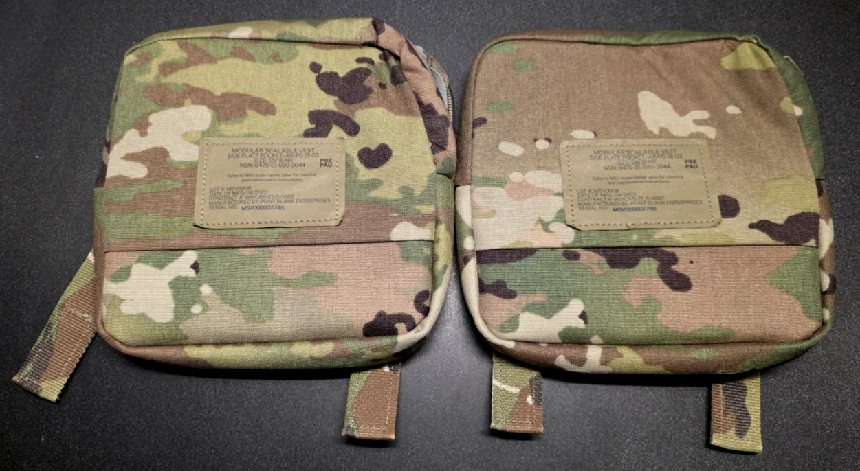 -2- Improved Outer Tactical Vest Side Plate Pouch  W/Armor ONE SM (6X6}