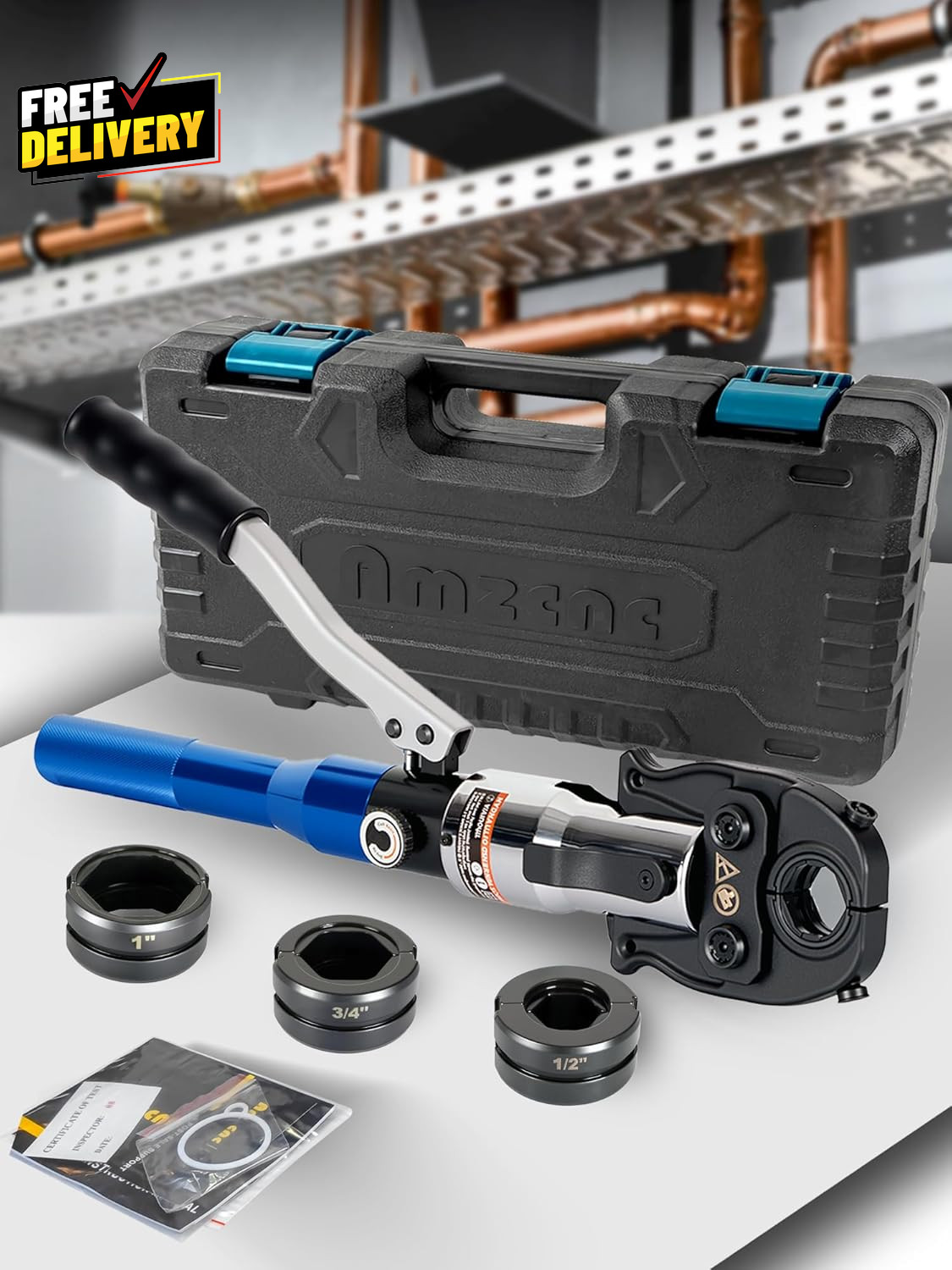 Propress Tool Kit,Copper Tube Fittings Hydraulic Pipe Crimping Tool with 1/2 Inc