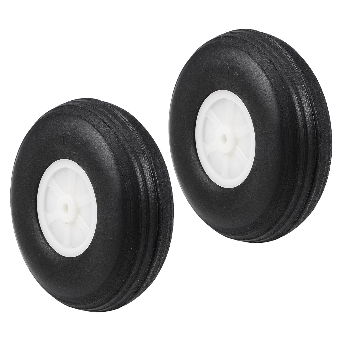 2pcs Tire and Wheel Set for RC Car Airplane PU Sponge Tire with Plastic Hub 3"