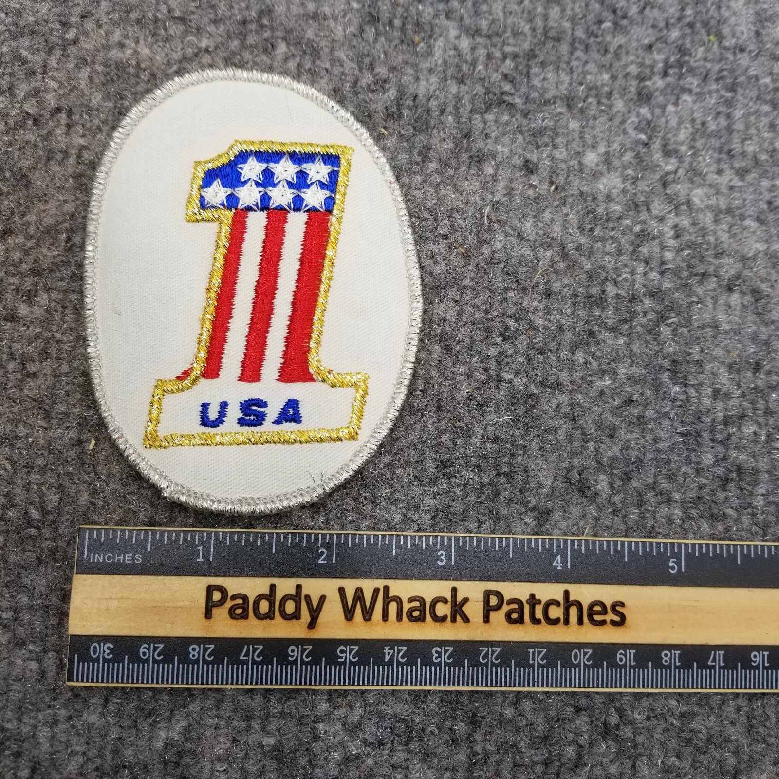 Vintage USA Number One Patch 1 American Flag Auto Car Truck Racing AD0