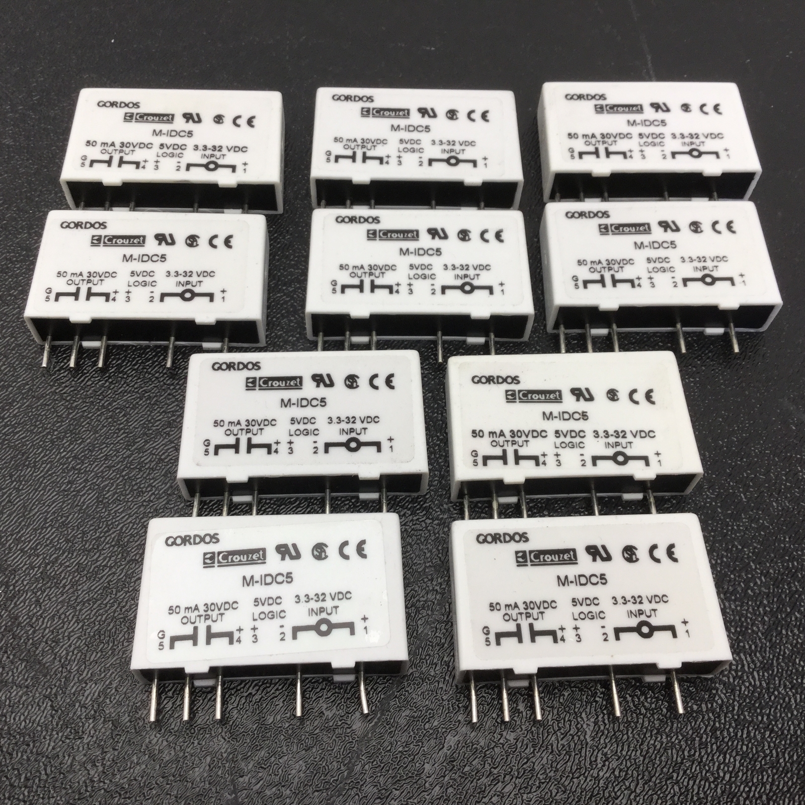 Lot of 10 Gordos Crouzet M-IDC5 Solid State Relays 3.3-32VDC In, 30VDC 50mA Out
