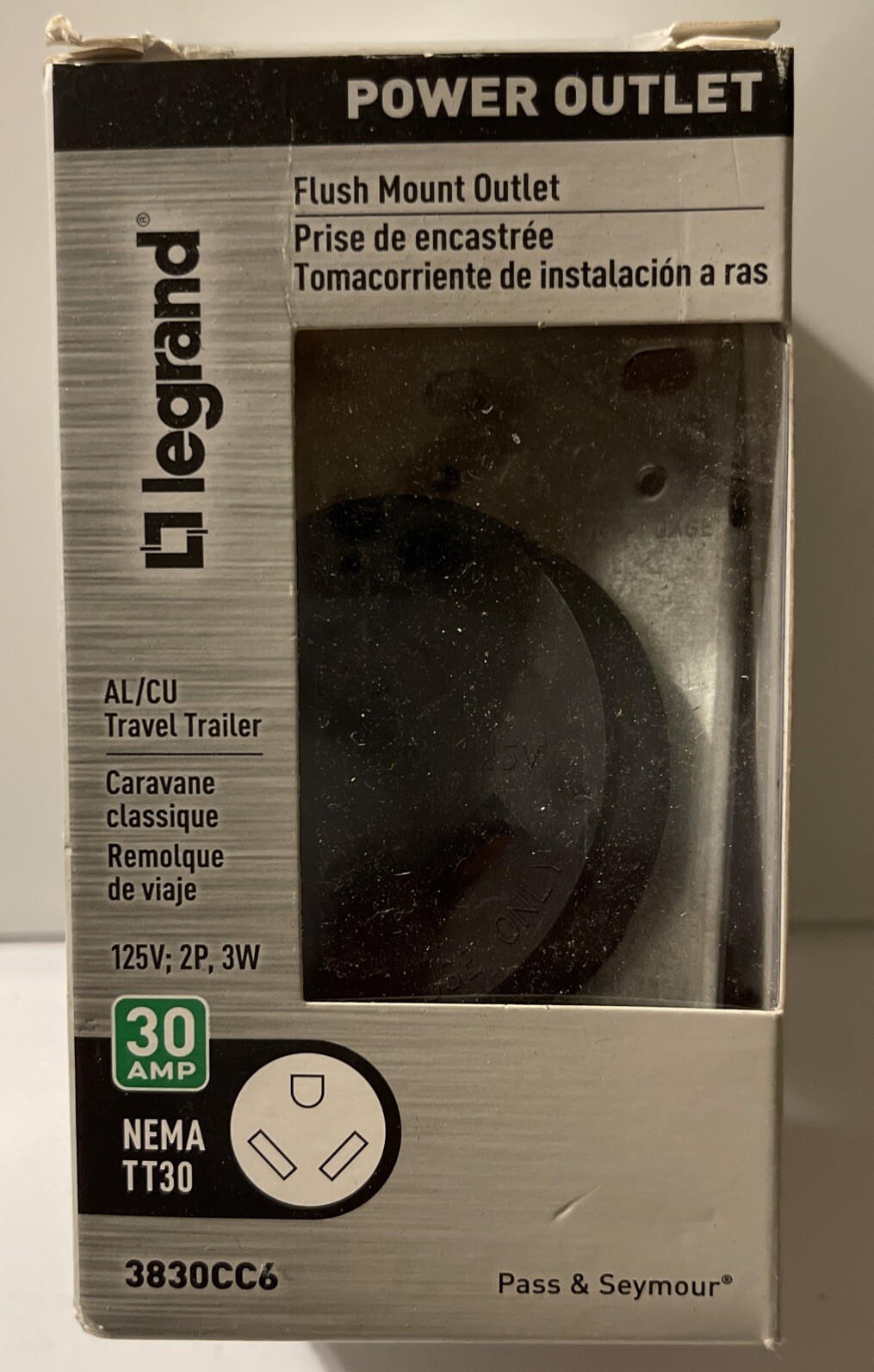 Pass & Seymour 3830CC6 RV Travel Trailer Receptacle Outlet TT-30 30A 125V