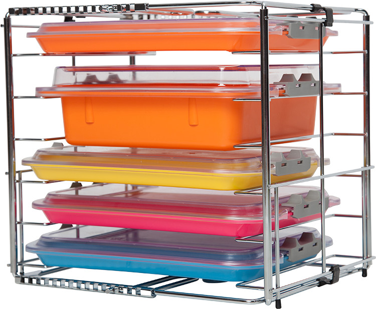 Zirc Multi-Mod 6-Place Rack, Can hold 6 trays or 3 tubs with covers, Adjustable