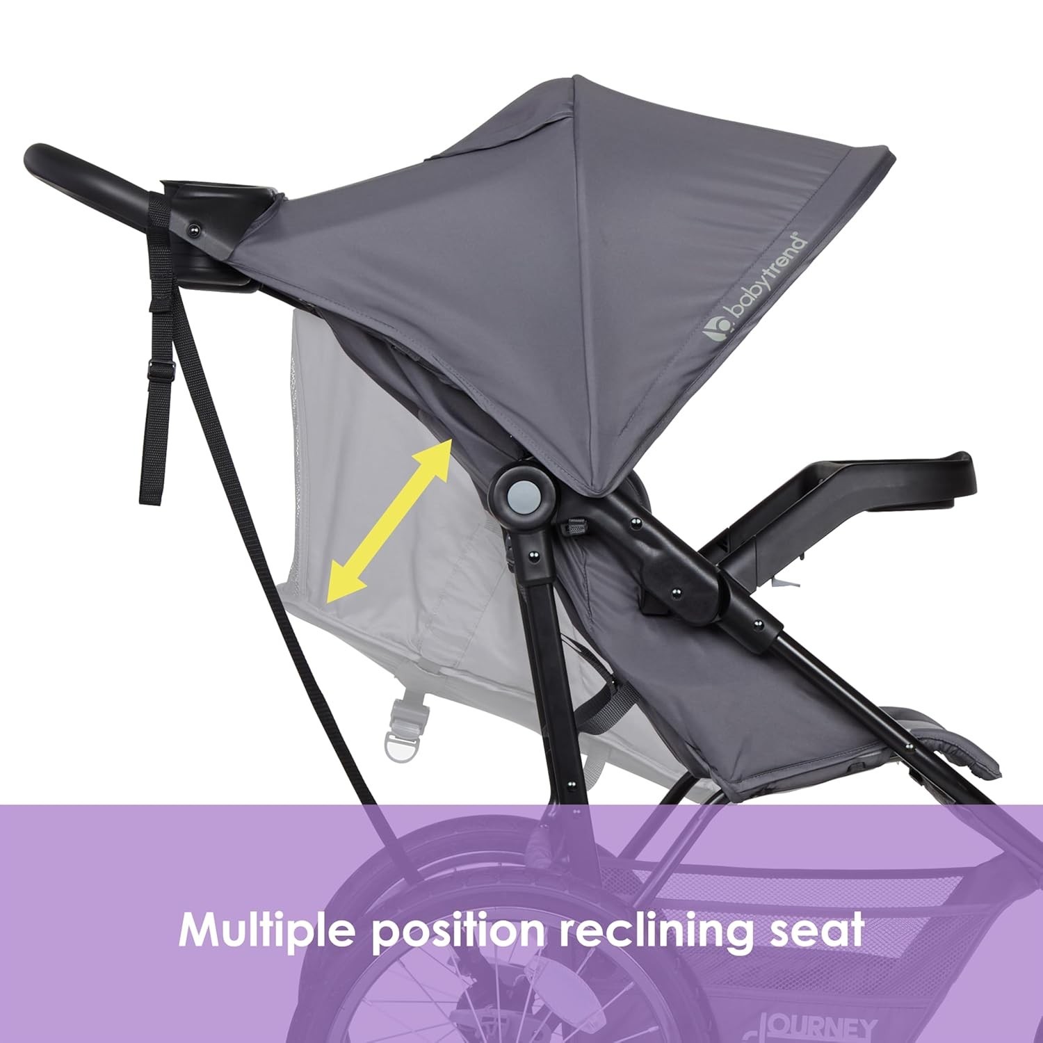 Journey Jogging Stroller in Stellar Grey - 5-Point Harness & Adjustable Canopy