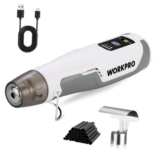 7.2V Cordless Mini Heat Gun for DIY Crafts, 4000mAh Hot Air Gun, 1.5s White