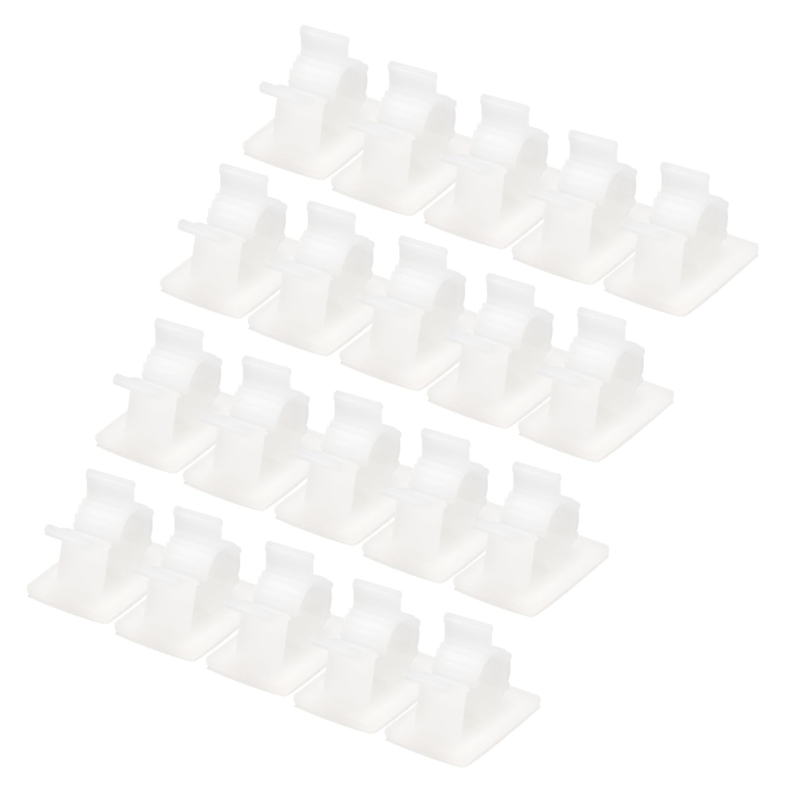 Self Adhesive Nylon Cable Management Clips Wire Holder Clamp White 25 PCS