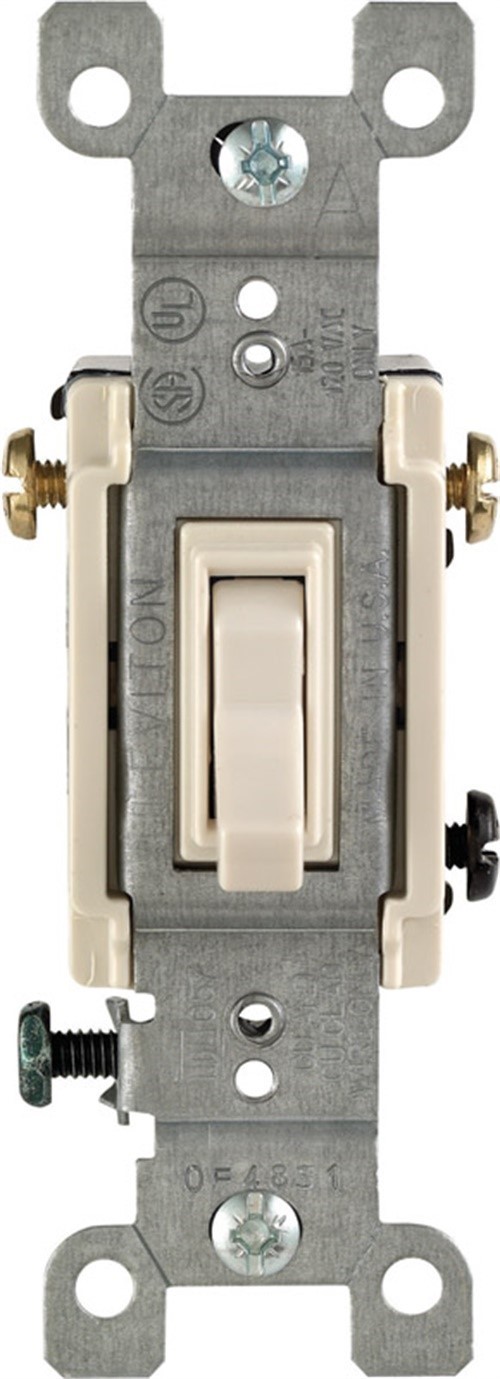 Leviton 01453-02T Light Almond 15A Toggle AC Quiet Switch 4.2 H x 1.31 W in.