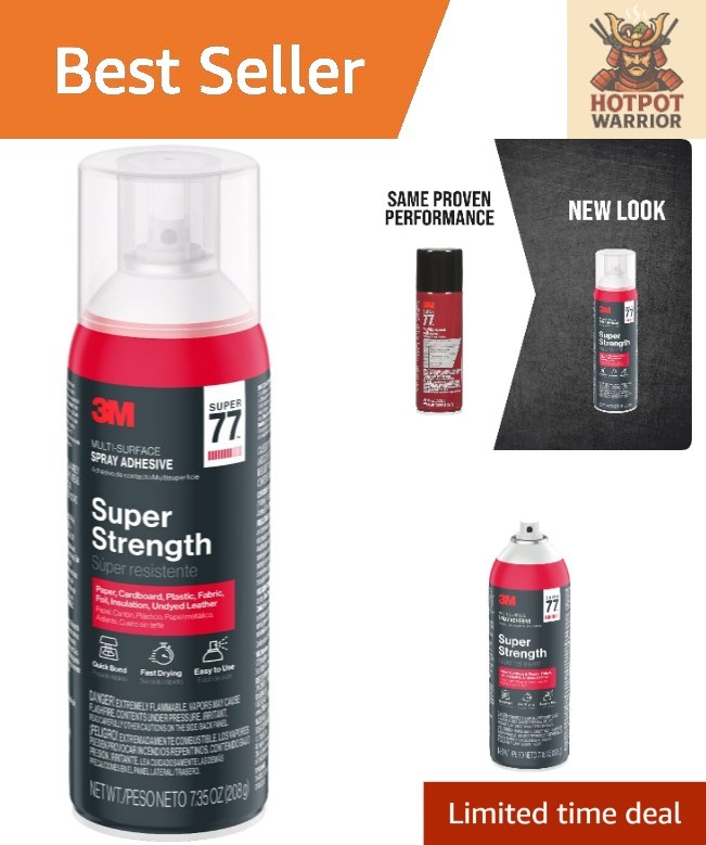 7.35 Oz Super 77 Spray Adhesive - Fast Drying & Low VOC for Various Surfaces