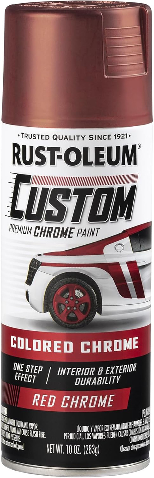 Red Custom Chrome Spray Paint 10 oz High Gloss Lustrous Reflective Finish Tool