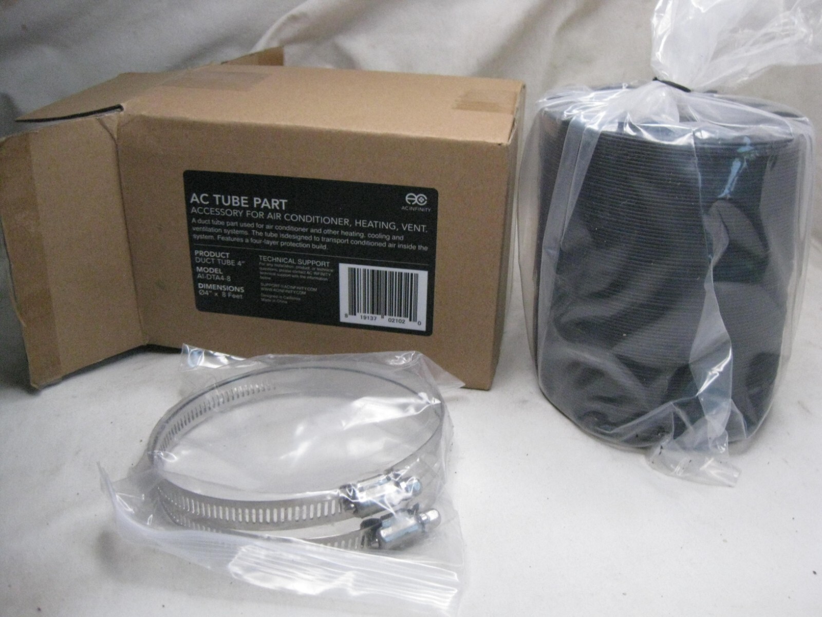 AC Infinity TUBE PART 4" DUCT TUBING AI-DTA4-8 Air Conditioner Heating Vent part