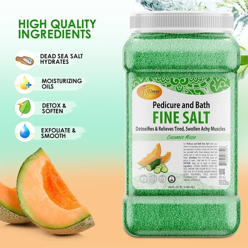 Spa Redi Pedi Bath Fine Salt Cucumber & Melon 128 oz