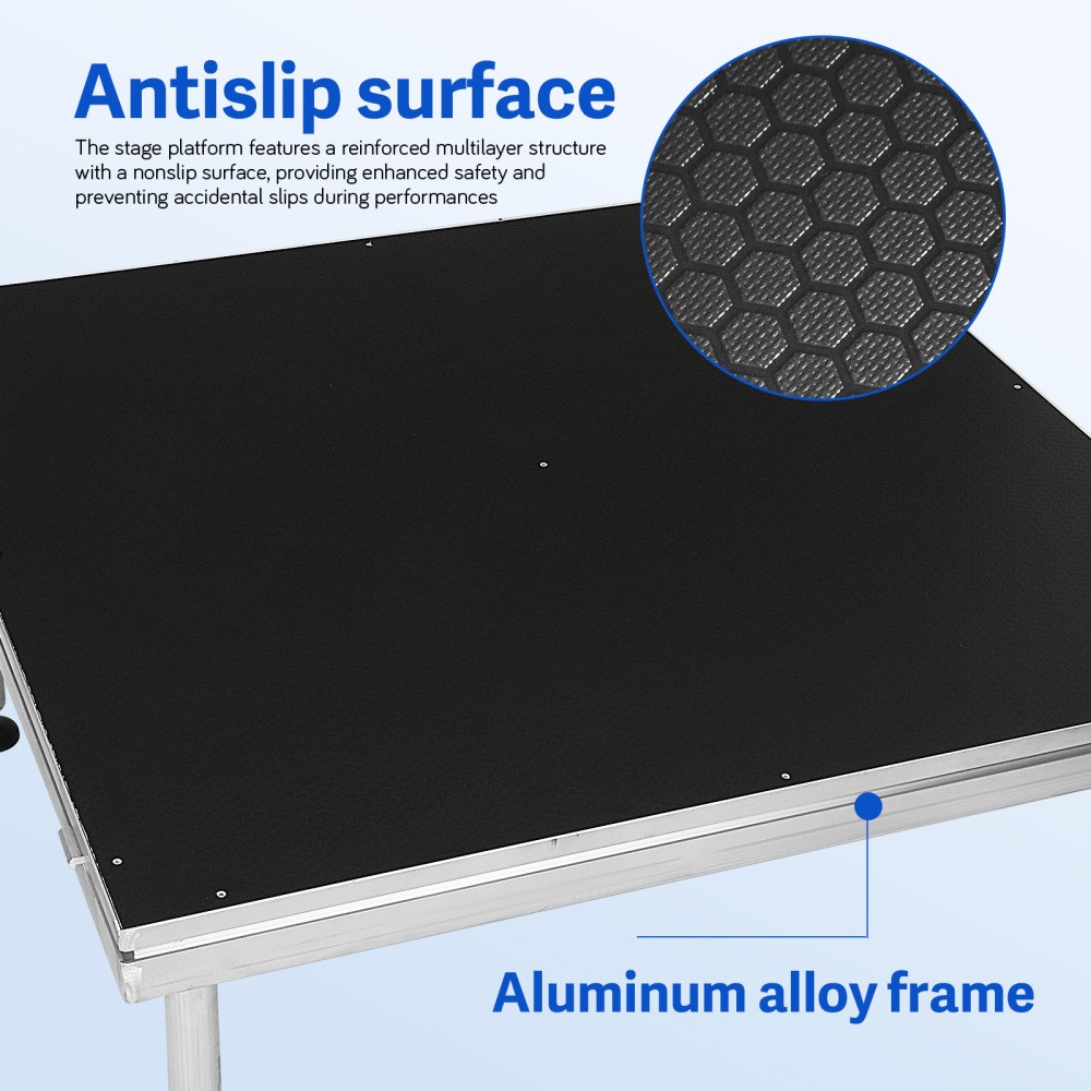 4FTX4FT Portable Riser Stage Kit System w/ 24"-40" Adjustable Height for School