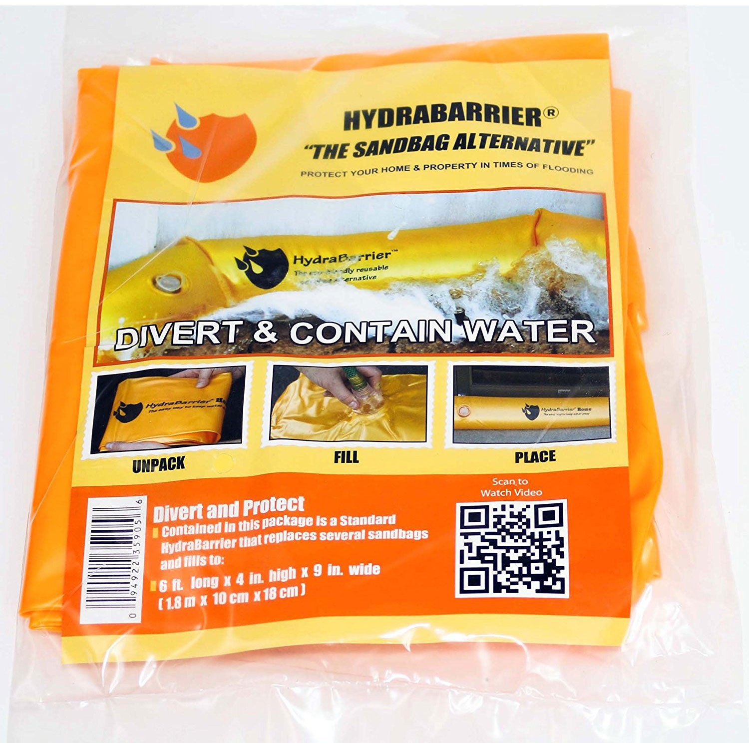 HydraBarrier Standard Sandbag Alternative 6'L x 4"H