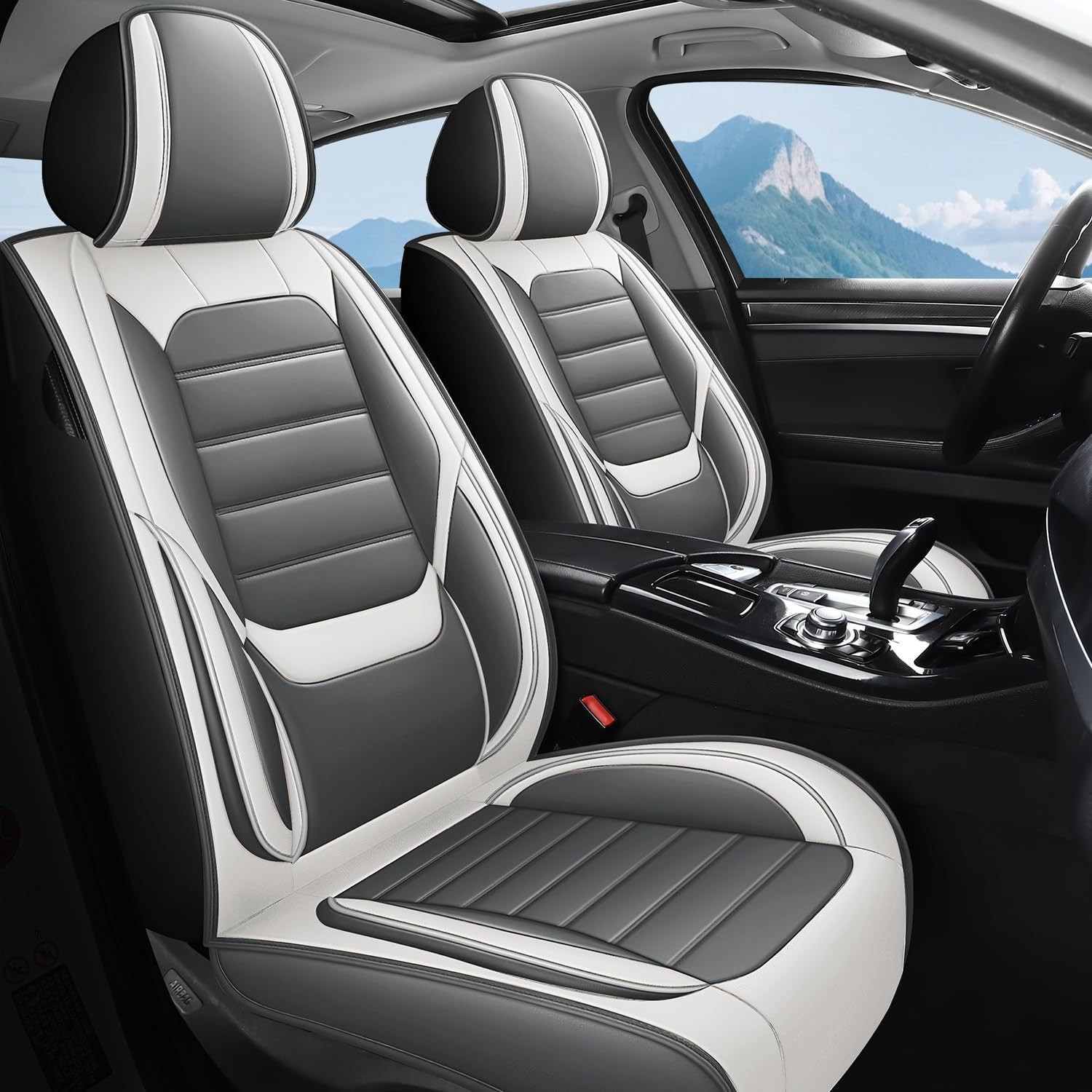 Full Set Car Seat Covers Fit for Honda Civic 2005-2025 2026, Nappa Leather Se...