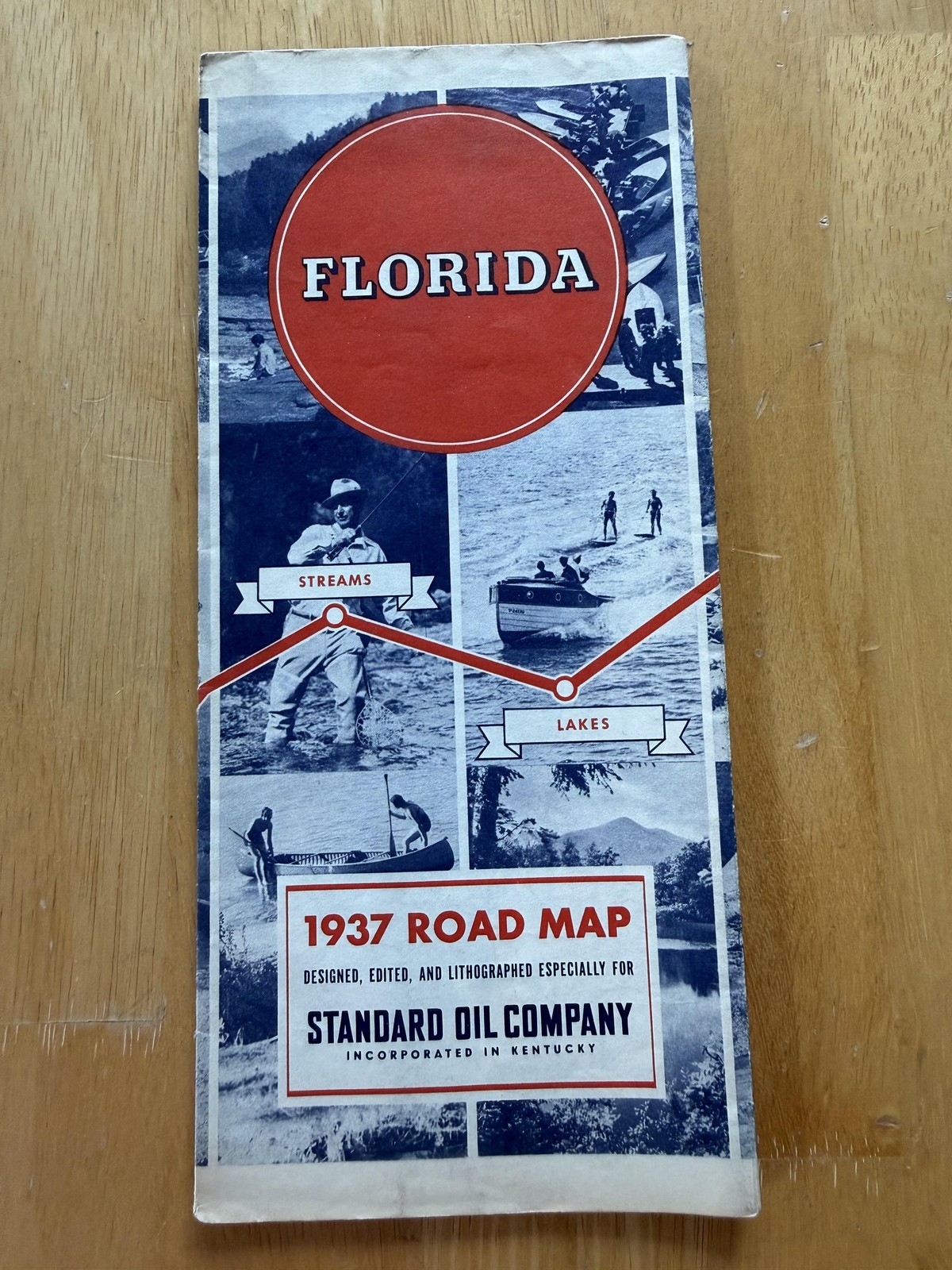 Vintage 1937 Standard Oil Florida Highway Road Map Travel Folded Brochure USA